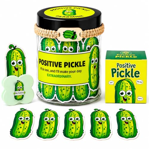 Emotional Support Pickle Positive Pickle Jar with 60 Affirmation Cards Gifts for Women Men