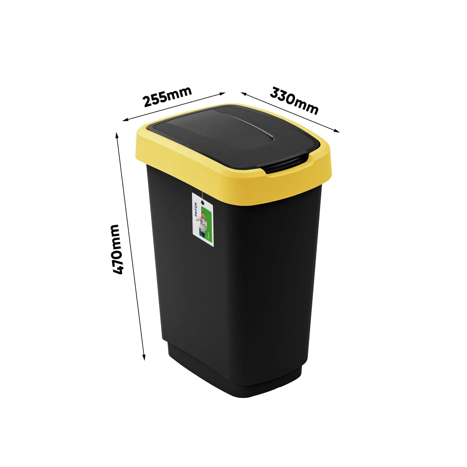PAFEN 5x Mülleimer SET Mülltrennung 25L - 41 x 30 x 61,5cm - Abfallbehälter Mülltonne mit Spezialklappe Abfalleimer Abfalltonne Behälter für Recycling