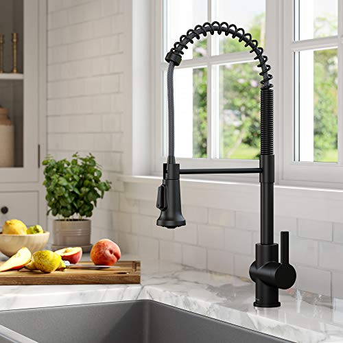 Best Deal Product Kraus KPF-1691MB Britt Commercial Style Pull-Down Single Handle Kitchen Faucet, Matte Black