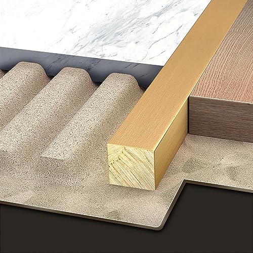 ARCVOX Brass Square Bar Flooring Transition Strips, Threshold Edging Trim Strip, Decorative Gap Covering Seam Binder, LVT/Vinyl/Tile/Wood/Laminate/Carpet (Size : 15x3mm)