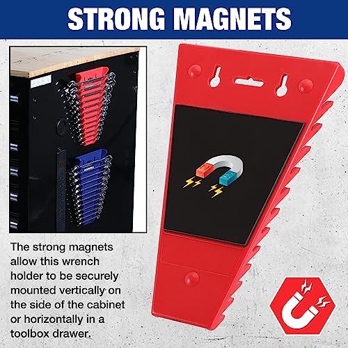 image for WORKPRO 2-Pack Magnetic Wrench Organizer, 12-Piece Wrench Holder Set f