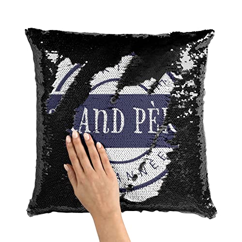 Coussin Paillettes Noir Papy témoignez votre affection unique - 3