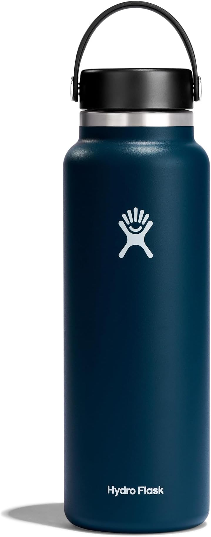 Water Bottle 1180 ml (40 oz) - Vacuum Insulated Stainless Steel Water Bottle with Leak Proof Flex Cap and Powder Coat - Wide Mouth - Indigo