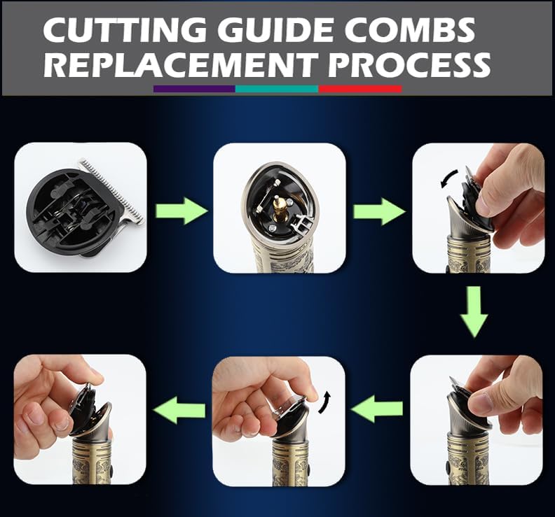 Miniatura 6 de Cortadora de barba para hombres, cortadora de pelo inalámbrica, afeitadoras eléctricas para hombres, kit de aseo impermeable todo en uno para