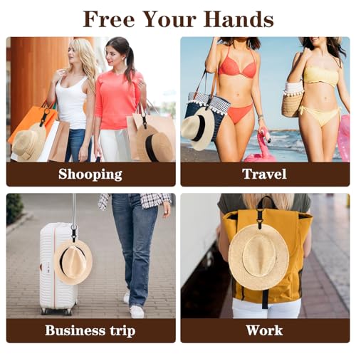 Niveaya Hat Clip for Travel on Bag - 2 Pack, Vacation Beach Cruise Essentials Accessory for Travel Handbag Backpack Luggage4