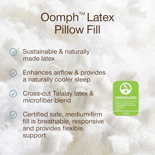 Image of Coop Home Goods Extra Oomph Latex Pillow Fill, Extra Fill Bag of Cross-Cut Talalay Latex and Microfiber Stuffing, Supportive, Naturally Cooling, Eco-Friendly Filler for Bed Pillows