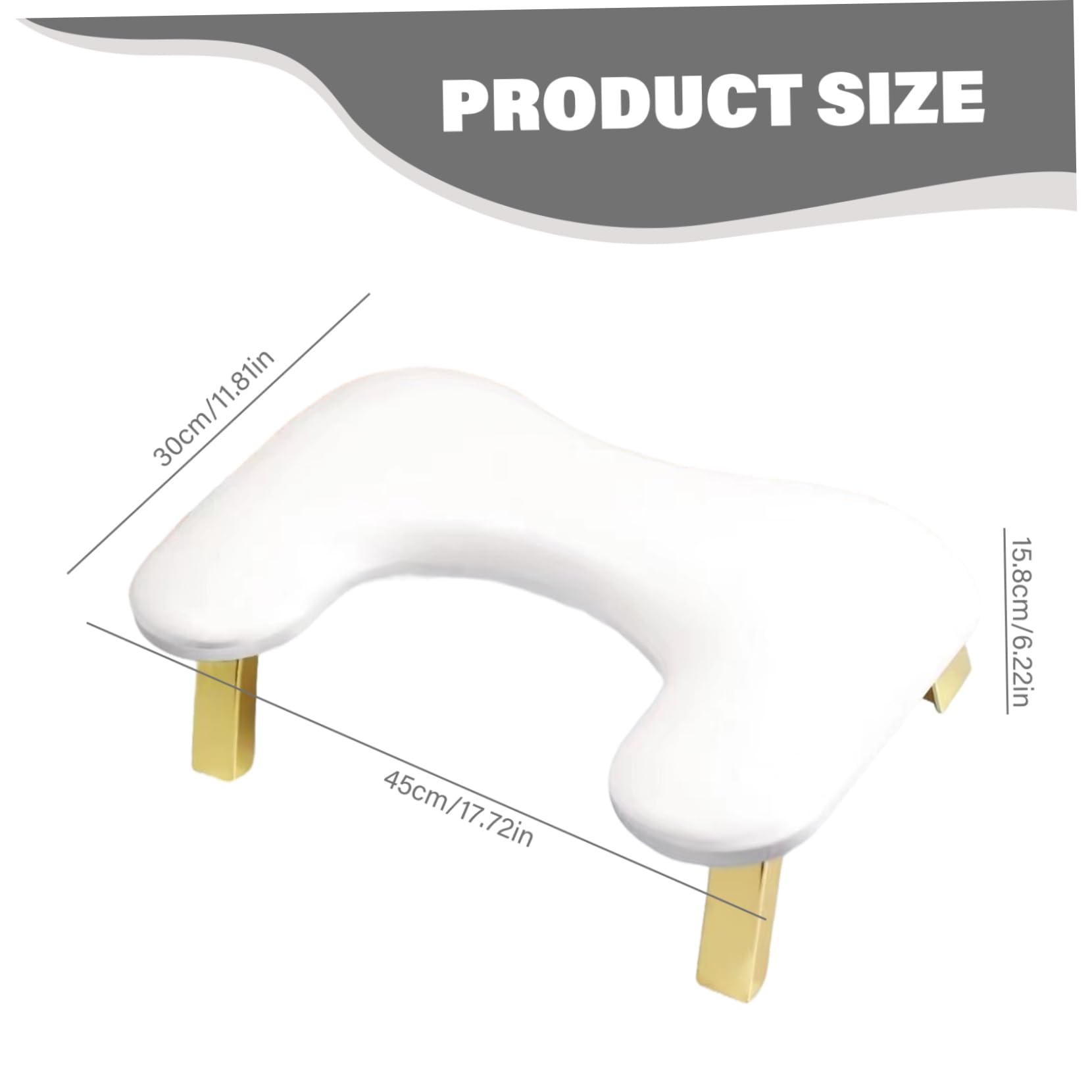 Reposabrazos para uñas de lujo de piel sintética en forma de U para técnicos de uñas cómodo y ergonómico para amantes de la belleza y entusiastas de la manicura color blanco.