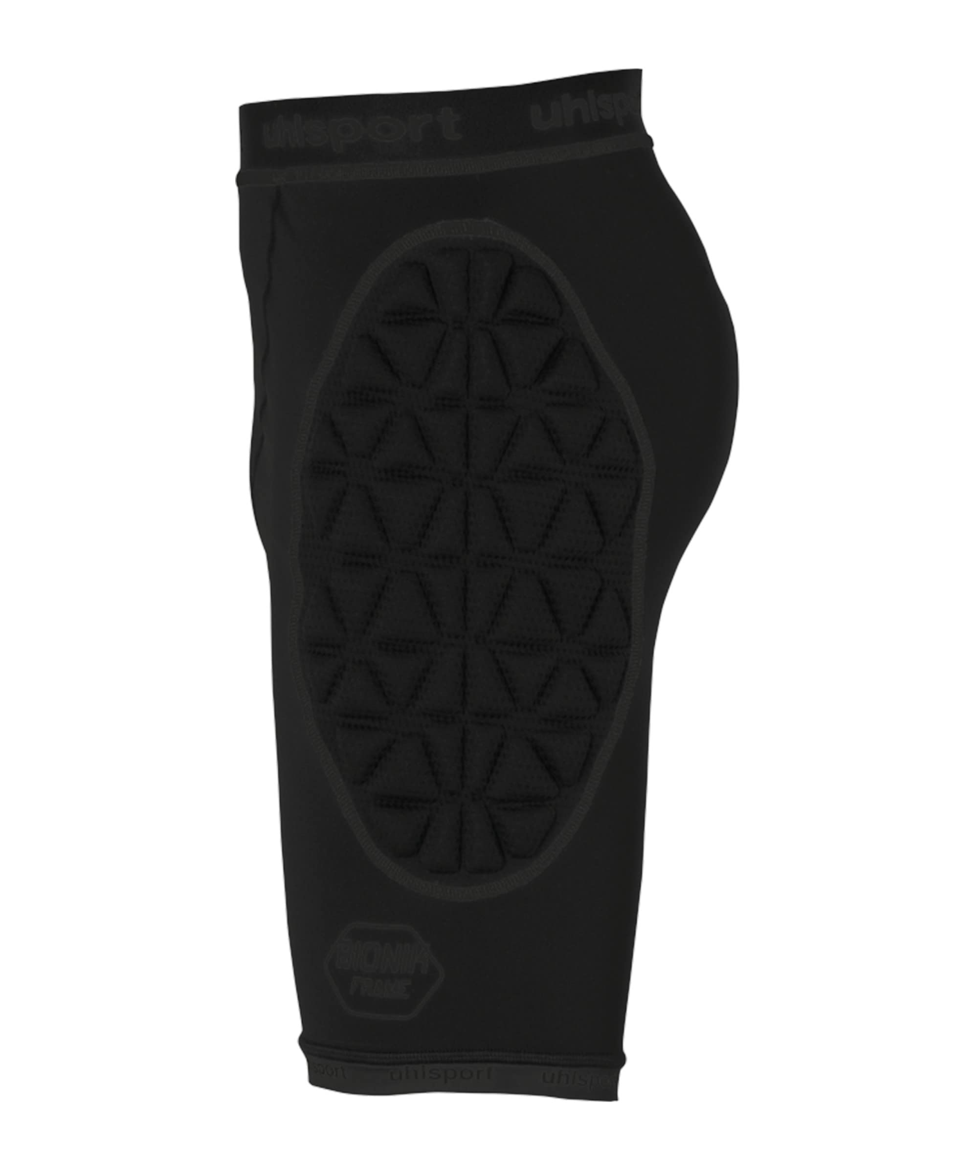uhlsport Unisex Bionikframe Padded Black Edition beschermend ondergoed shorts voor heren, kinderen, protectorbroek kort gevoerd