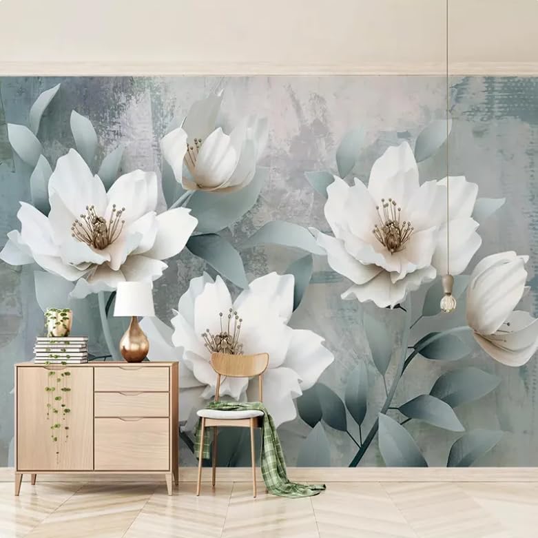 Papier peint fleurs roses américaines 3D pour salon et chambre 300x210 cm