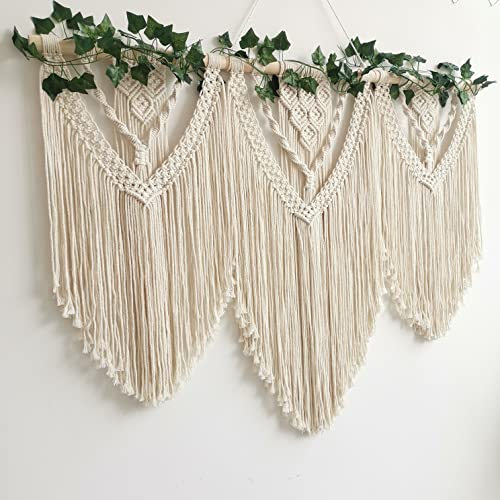 Guzhiou Large Macrame Wall Hanging - Boho Tapestry Macrame Wall Decor Art- Chic Bohemian Handmade Woven Tapestry Home Decoration For Bedroom Living Room Apartment Wedding Party thumb #4