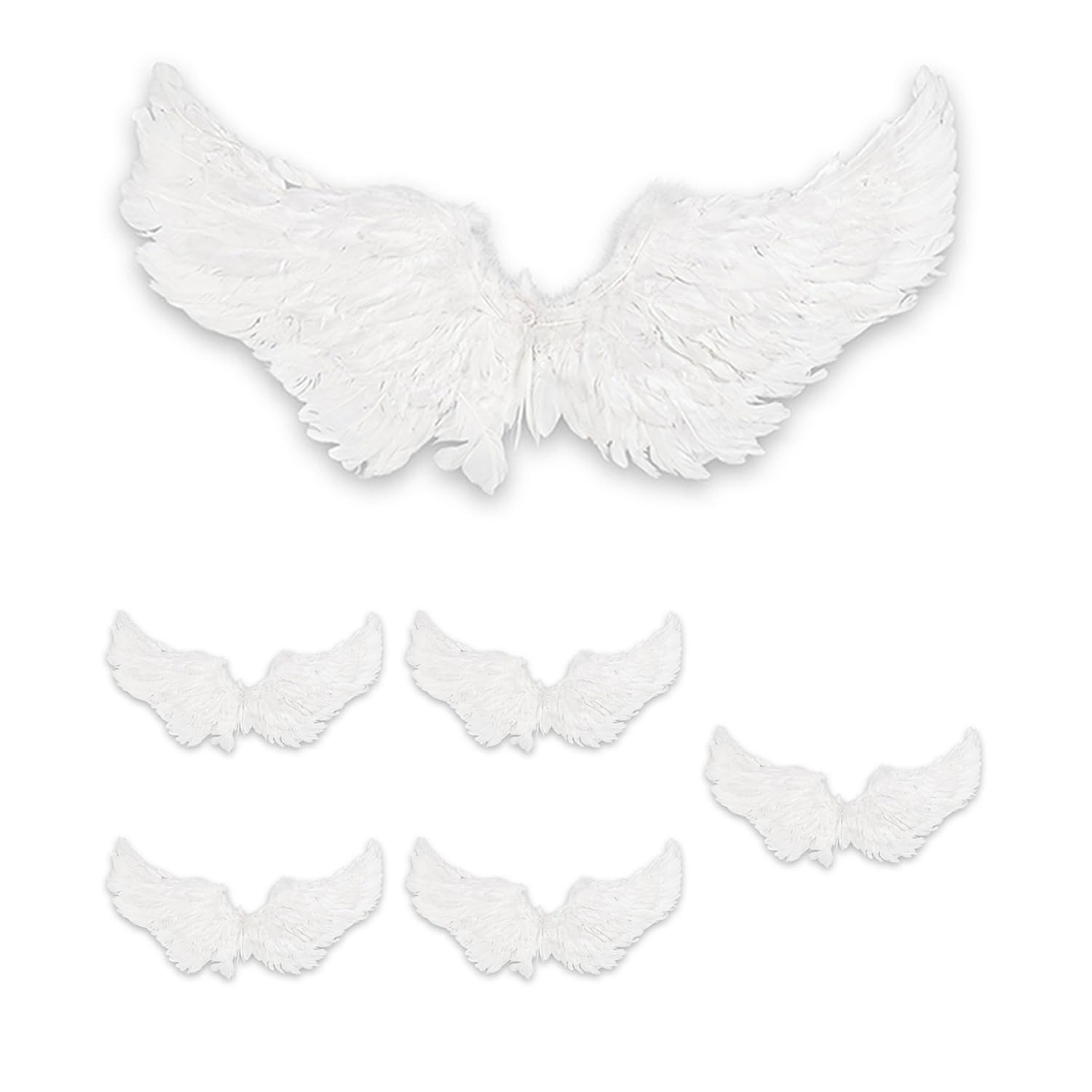 Boland 07469 Led Flügel 6 Stück Wings, White, 80 x 37 cm