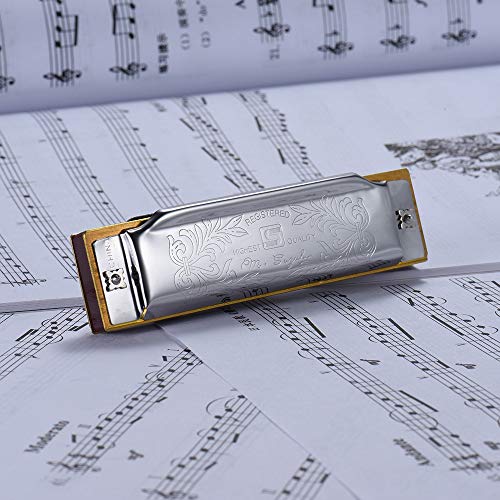 Harmonica Standard Key Of C 10 trous 20 tons Diatonic Blues Gaita Harmonica pour la musique débutante - Les Beatles, Paul McCartney, John Lennon, RIngo Starr, George Harrison Harmonica Standard Key Of C 10 trous 20 tons Diatonic Blues Gaita Harmonica pour la musique débutante – Image 4