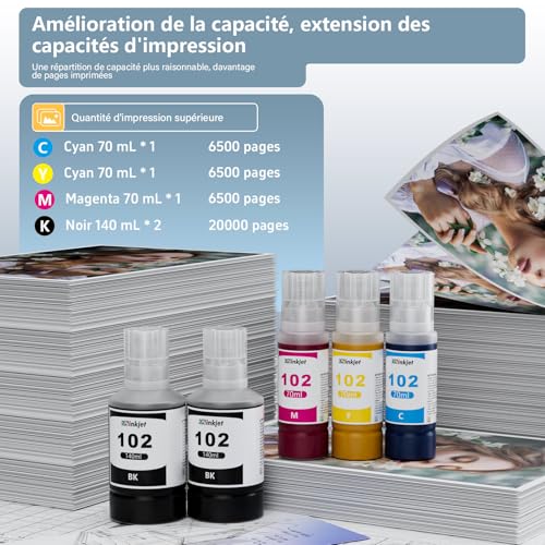 Encre jet d'encre Osinkjet Compatible Epson Ecotank ET-4850 ET-4750 ET-3850 ET-3750 ET-2850 ET-2750 ET-15000 ET-2856 ET-