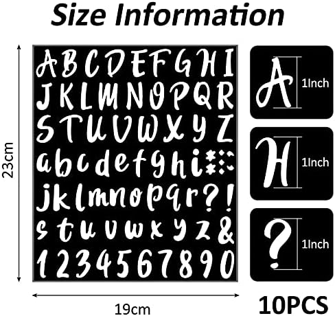 720 Pieces 10 Sheets White Vinyl Sticky Letters & Numbers& Punctuation,Vinyl White Alphanumeric Waterproof Lettering for Mailbox, Signs, Window, Door,etc