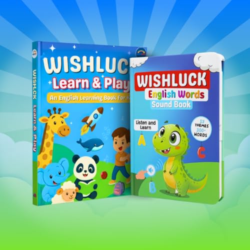 Image of Learning Sound Book Combo Set for Kids - 2 Interactive Talking Books for English Words and Early Learn and Play, Educational Talking Toy for Toddlers, All Topics for Boys and Girls