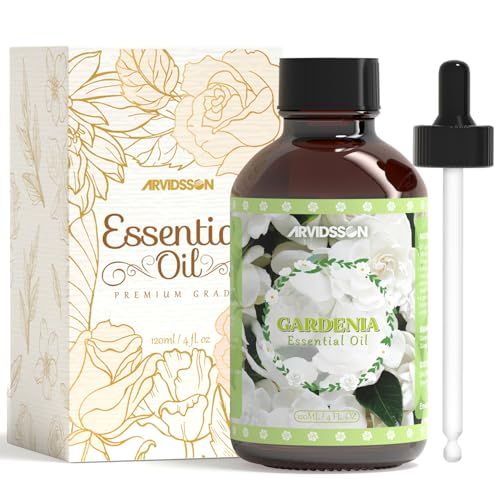ARVIDSSON Gardenia Essential Oil 4 Fl Oz (120ml) Pure & Natural Gardenia Oil Aromatherapy Essential Oils for Diffuser Candle Making Room Spray Diffuser Oils Scented Oil Gift for Women