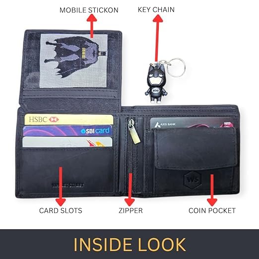 Image of Men's Genuine Leather Bifold Wallet with RFID Blocking | Slim Stylish Wallet for Men with Multiple Card Slots (Bl-Mirror)