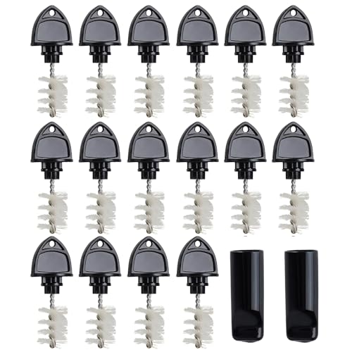 Cirwurie 16pcs Beer Faucet Plug Brush+2pcs Tap Covers Beer Keg Tap Brush Cap Cover Cleaning Brush for Draft Beer Faucet