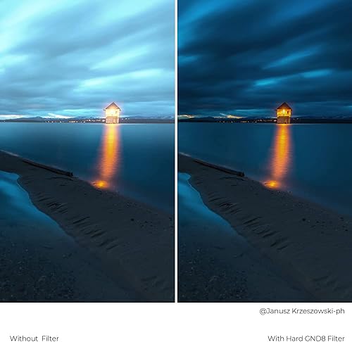 Miniatura 4 de K&F Concept Filtro de lente ND duro GND8 (3 paradas) de 3.937 x 5.906 in, revestimiento de 36 capas, filtro de densidad neutra graduado duro para