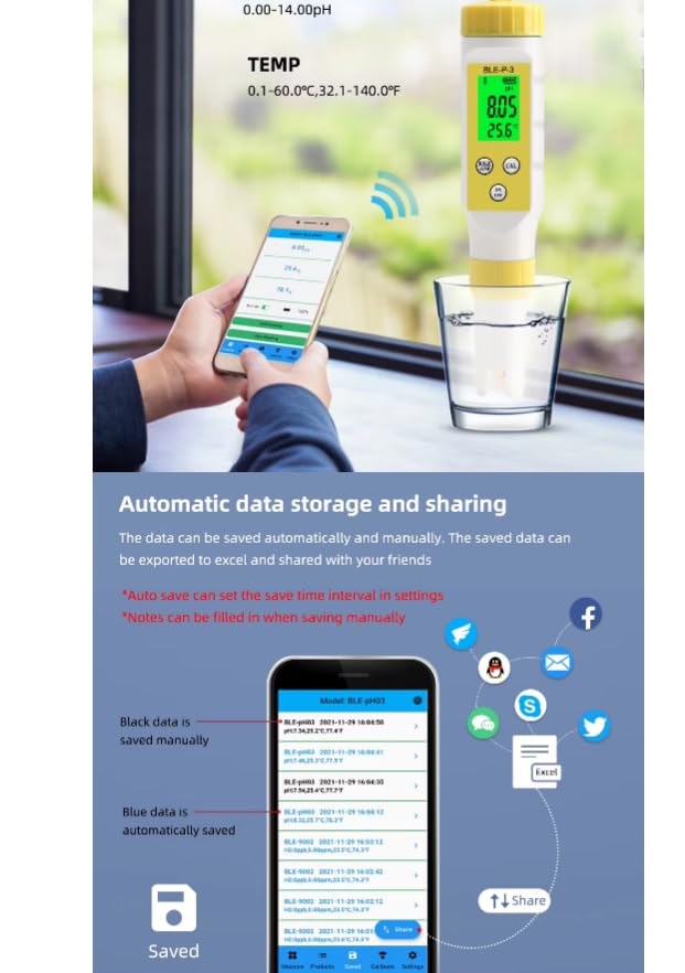 BLE-P-3 pH Meter App Limit Settings