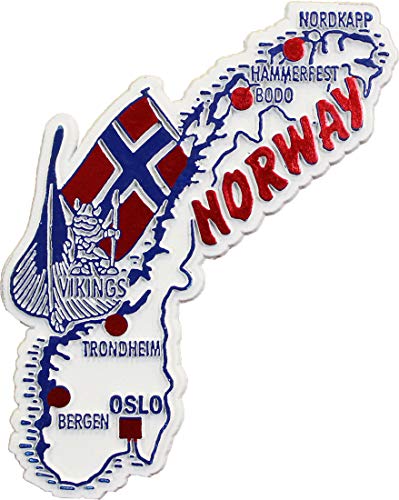 Imán para refrigerador con forma de Noruega miniatura 1