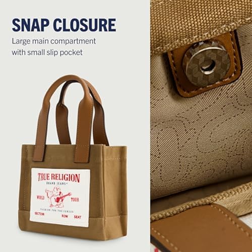 Image of True Religion Tote Bag, Women's Mini Travel Shoulder Bag with Adjustable Strap