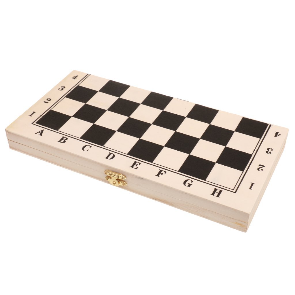 Qualitäts Dame Checkers Set in Faltbrett Holzkoffer 29,5 cm 64 Felder