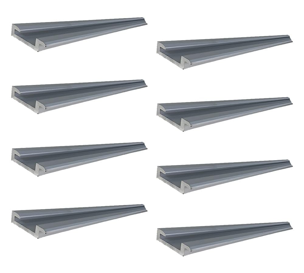 Mytee Products (8 Pack) Double L Sliding Winch Track - 6ft Aluminum - LL Track for Flatbed Trailer - Weld-On Bottom Mount for Cargo Tie Down