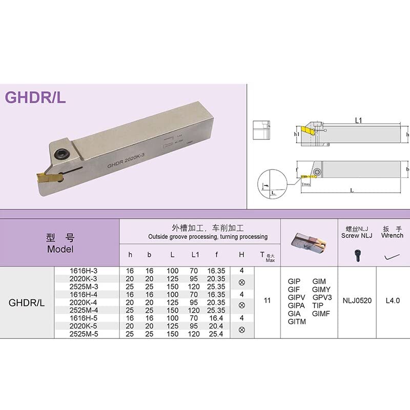 Porta herramienta para torno CNC GHDR1616H-4 miniatura 4