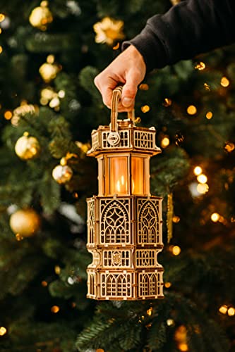Wood Trick Antique Lantern Luminous LED 3D Wooden Puzzles for Adults and Kids to Build, 11x5 in - Image 2