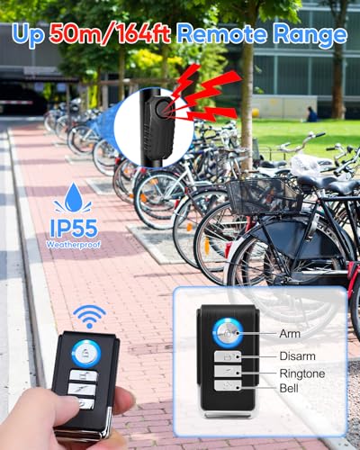 Image of Cruxer Bike Alarm Remote Motion Sensor System, Motorcycle Alarm with Remote, 110dB Loud Anti Theft, Wireless Waterproof Vibration Security Alarm for Vehicle&Car&Trailer-2PK