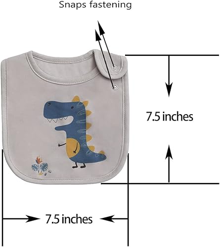 Miniatura 4 de Maiwa Baberos de algodón impermeables para niñas y niños, unisex para babear, babear babear con broches, impresión certificada Oeko-TEX