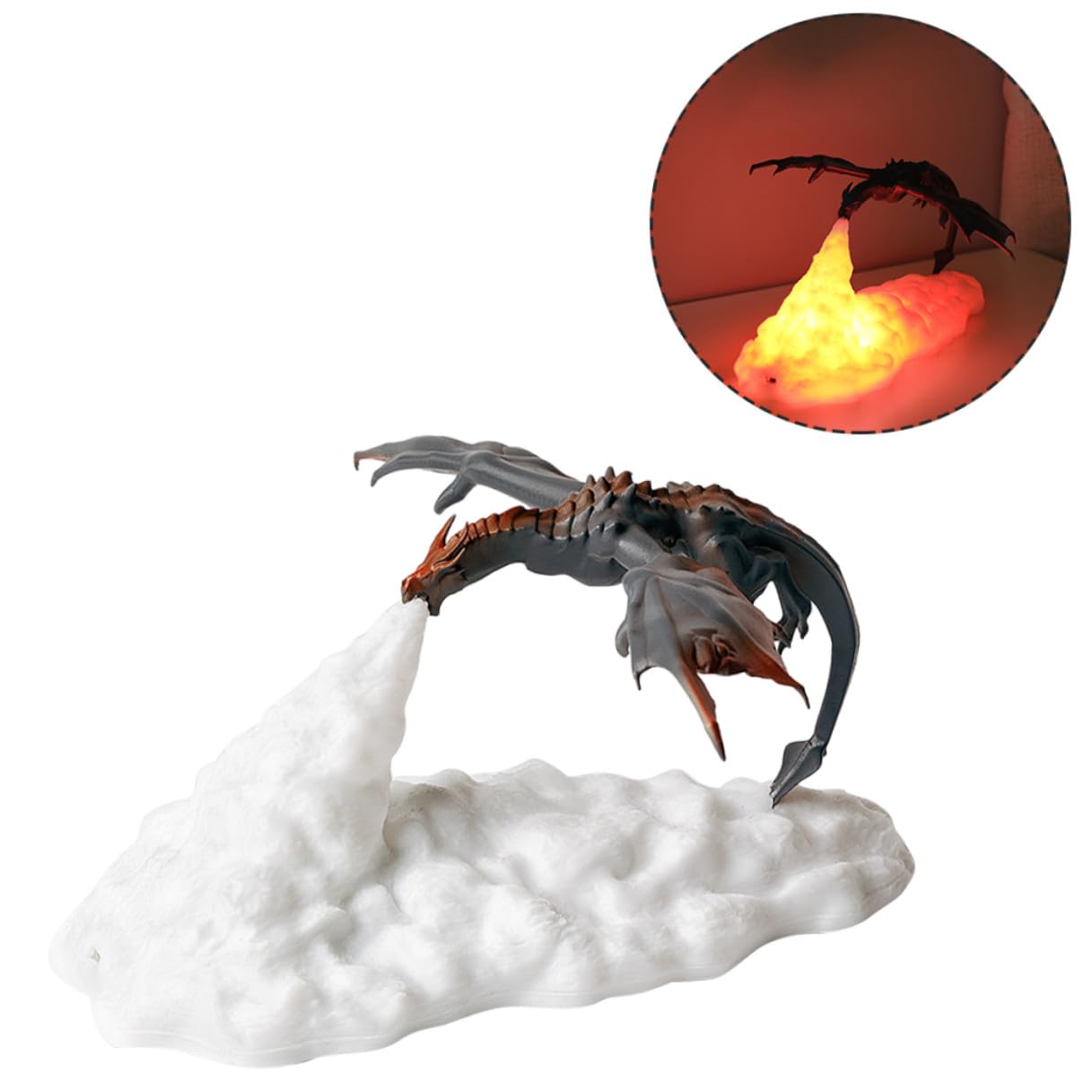 POPETPOP Lámpara Led 3d De Dragón Para Mesa Luz Nocturna Decorativa y Recargable Luz De Ambiente Para Fiesta y Dormitorio Diseño Creativo De Dinosaurio Uso Interior Recargable