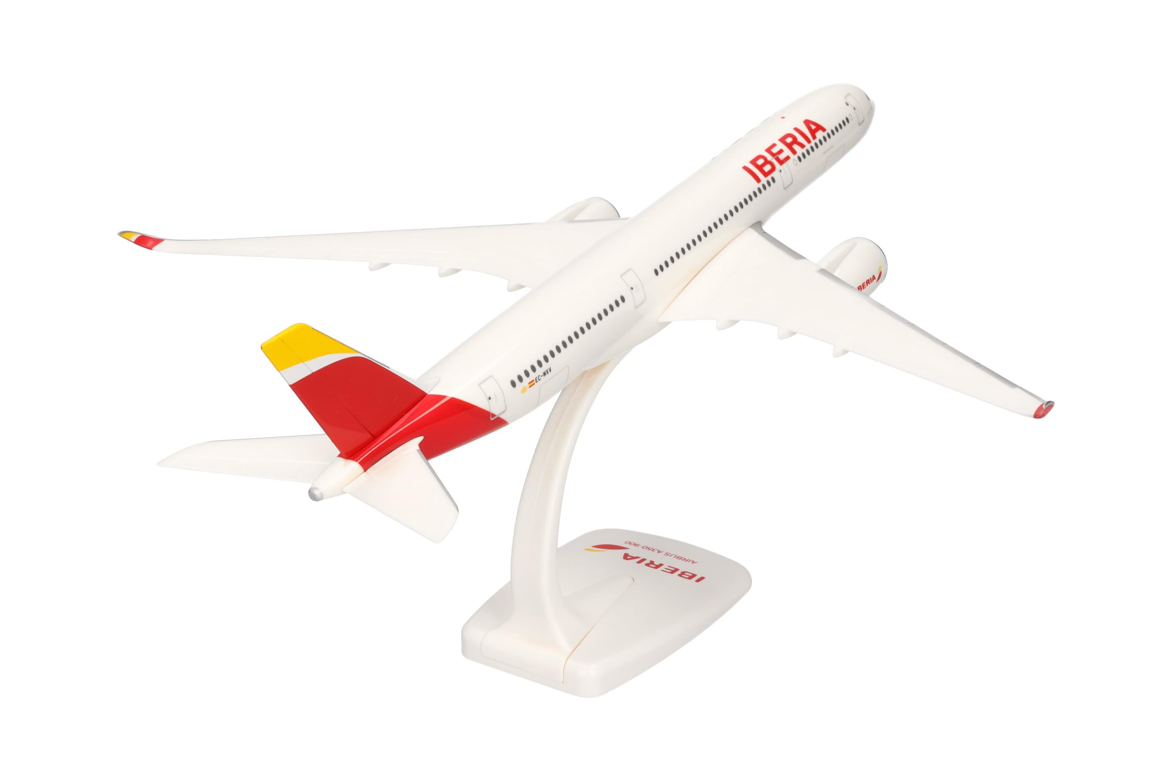 Herpa Snap-Fit Modellflugzeug Iberia Airbus A350-900 – EC-MXV “Plácido Domingo", Miniatur im Maßstab 1:200, Sammlerstück, Modell mit Standfuß, Kunststoff, Farbig, Weiß