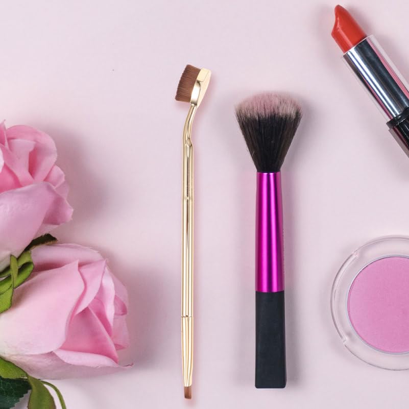 BESTYASH 4 Pcs Double-Ended Concealer Brush Set for under Eye and Face Makeup Angled and Dual-Sided Makeup Brushes with Ergonomic Golden Handles Portable Cosmetic Tools for Women