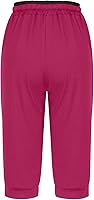 Vista 41 de Pantalones capri para mujer, estilo casual, de verano, elásticos, de cintura alta, pantalones de yoga, ajuste atlético, pantalones deportivos