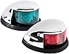 LED Boat Navigation Light Red and Green LED Marine Navigation Light Boat Bow Light for Pontoon and Small Boat (Silver) ❑