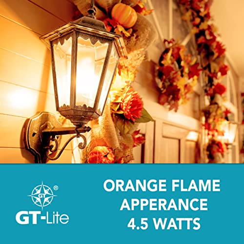 Gt-Lite Flame Led Light Bulb, 60 Watt Equivalent, Orange Flame Bulb With E26 Base For Halloween, Christmas, Party, Indoor And Outdoor Home Decoration，2-Pack #TOP1