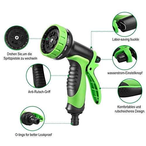 Release Tuinslang Uitbreidbaar 25-100FT Hogedruk Car Wash Plastic Pijp Magische Flexibele Waterslang met spuitpistool voor het water geven (Size : 50FT) - Image 8