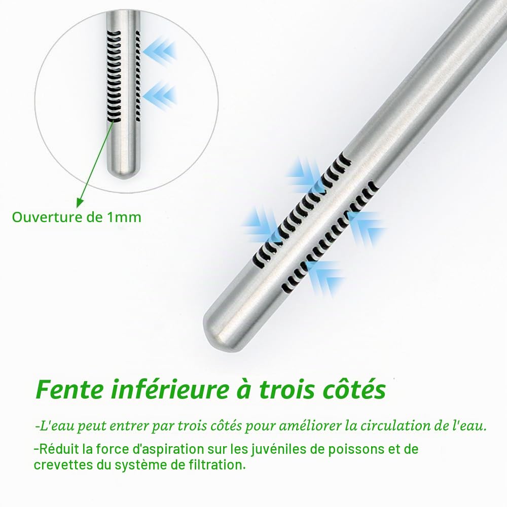 LINLAN Entrée/Sortie Lily Pipe en Acier Inoxydable 304 avec Mini Fixation en Alliage d'Aluminium, Sortie rotative à 360°, pour Tuyau de Filtre 16mm ID, pour Aquariums sans Cadre (16mm)
