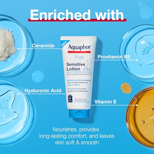 Image of Aquaphor Baby Sensitive Lotion, Baby Lotion to Soothe and Moisturize Delicate Skin, 8 Oz