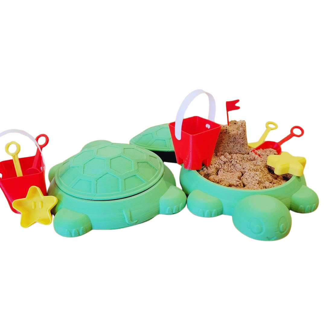 Desktop Turtle Sandbox with Sand and Mini Tools | Zen Garden Anxiety Stress Relief Toys | Shovel Castle Office Desk Decor Trends Christmas Gifts