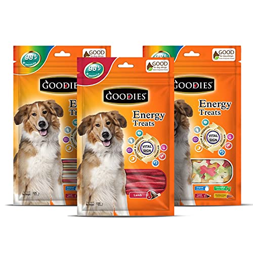 Image of Goodies Dog Energy Treats Combo - Energy Treats Lamb, Mix Stick, Cut Bone for Dog of All Life Stages 125g Sold by DogsNCats