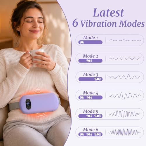Image of Portable Heating Pad for Cramps Upgraded Cordless Electric Period Heat Pad for Back Menstrual Belt 6 Heat 6 Massage Mode Gifts for Women Girl Her Girlfriend