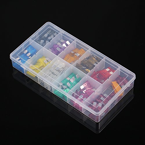 Yorten 140PCS 2A-40A Automotivo Padrão Médio Suporte Automotivo Carro ATO Plug-in Lâmina Fusível Var