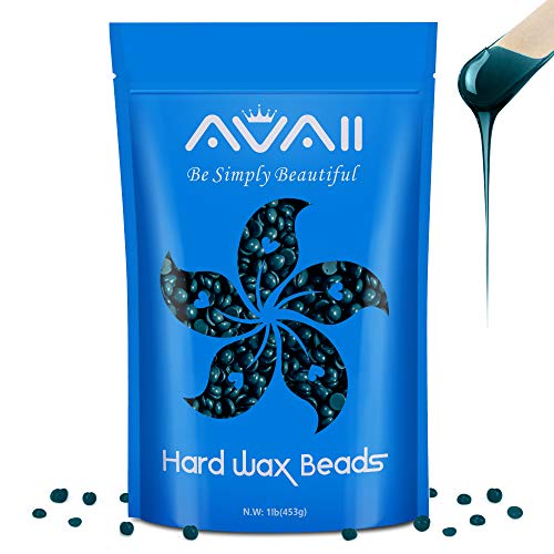 AVAII Hard Wax Beans Bikini Wax Facial Hair Removal Pear Wax for Face Brows Brazilian Full Body Women Men Painless Waxing At Home, 453g / 1.1lb