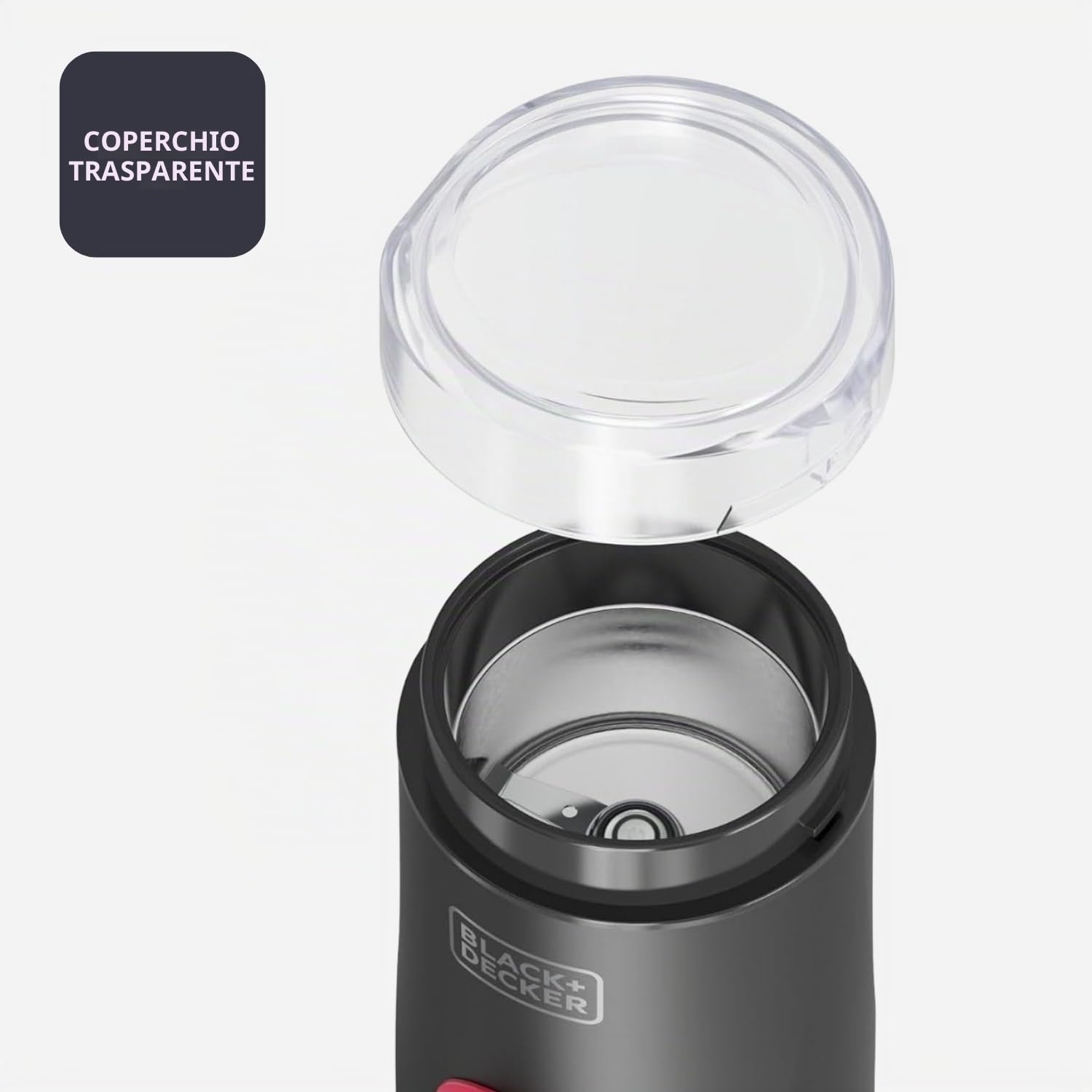 Black+Decker - Macinacaffè Elettrico 150W | Lame in Acciaio Inox | Capacità 50g | Sistema di Blocco | Avvolgicavo | Piedini Antiscivolo | Compatto ed Elegante | Ideale per Caffè e Spezie