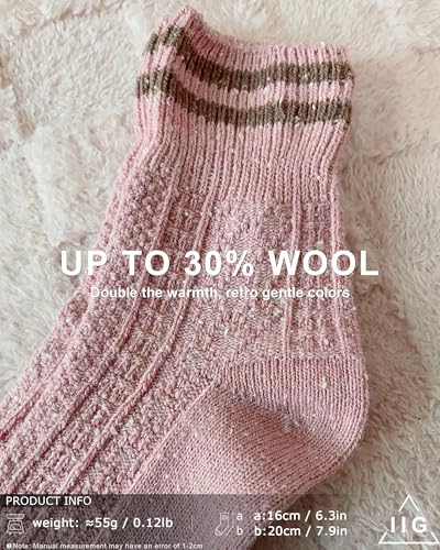 IIG 5 Pairs Women's Vintage Style Thick Wool Warm Winter Crew Socks3