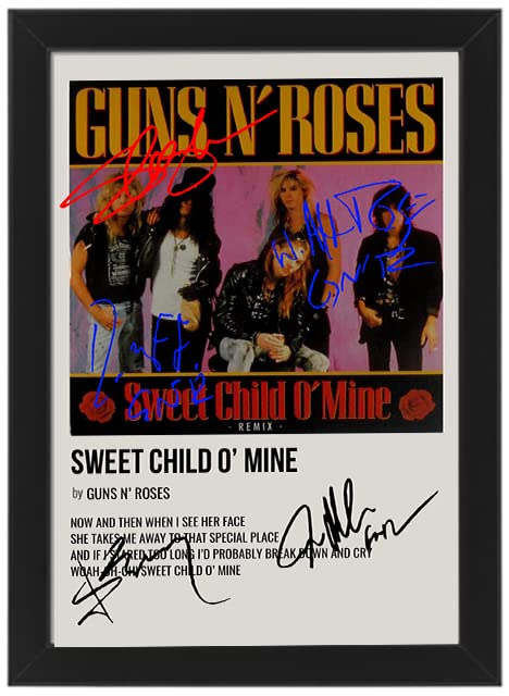 Póster Autografiado De Guns And Roses – Foto Firmada Impresa