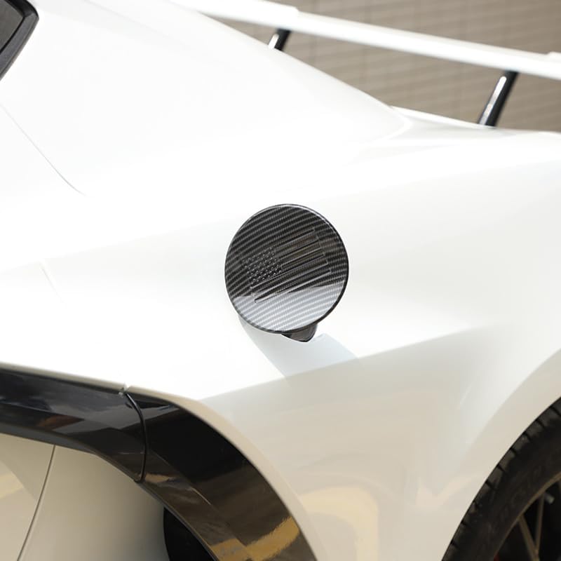 Car Accessories For Chevrolet Corvette C8 2020-2023 Fuel Tank Cap Gas Lid Protector Cover ABS (Glossy Black) 1PCS